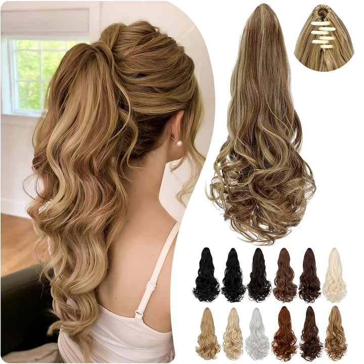 Damen Pferdeschwanz Haarverlängerung 55 cm für sofortiges Volumen. Einfaches Clip-in Haarteil.