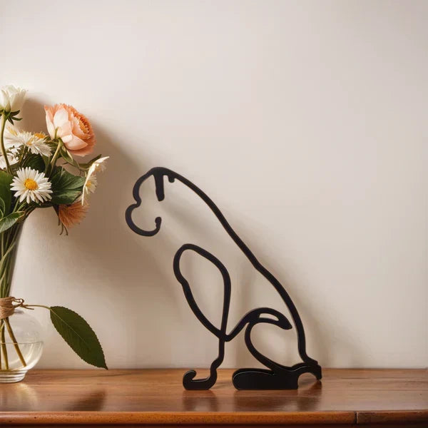 Moderne Dekofigur Hund, hochwertige Skulptur, perfekte Geschenkidee für Tierliebhaber.