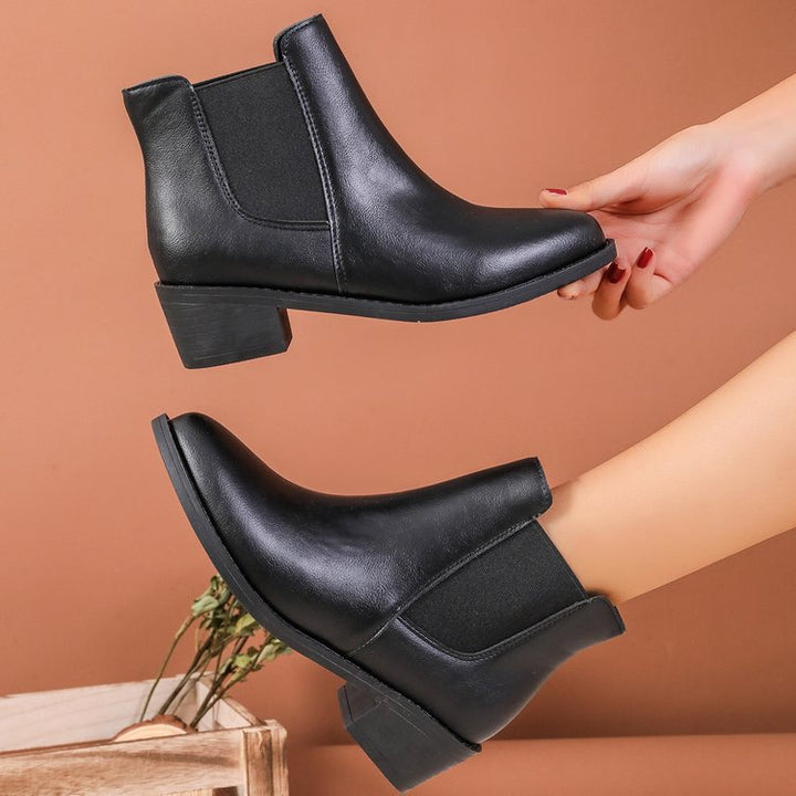 Stilvolle braune Chelsea-Stiefeletten für Damen, elastisch & leicht anzuziehen, perfekt für den Alltag.