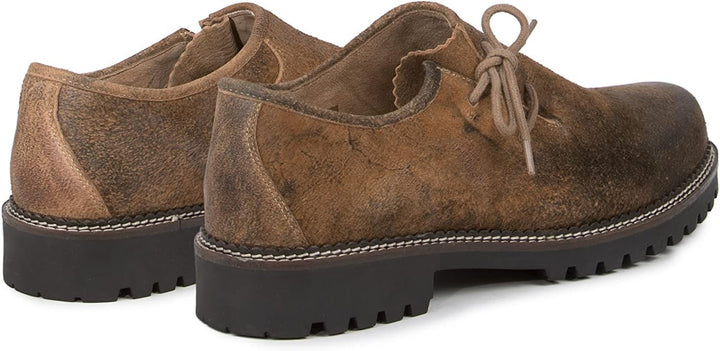 Robuste & bequeme Herren Haferlschuhe aus braunem Leder, traditionell für Oktoberfest-Komfort.