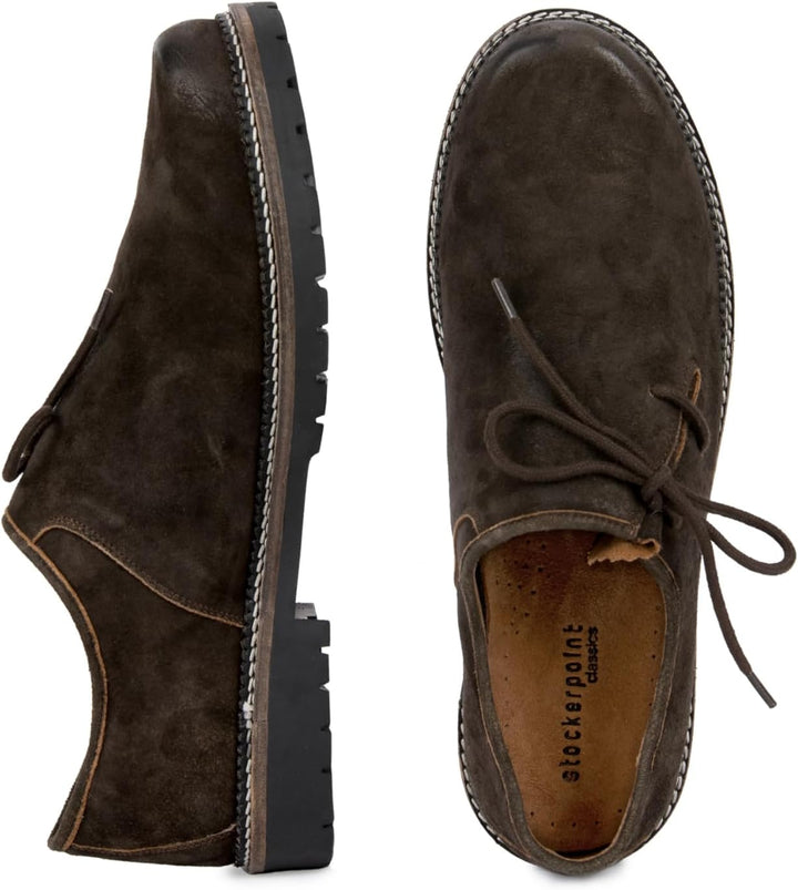 Authentische braune Leder Haferlschuhe für Herren, robust und bequem, ideal für Trachten & Oktoberfest.