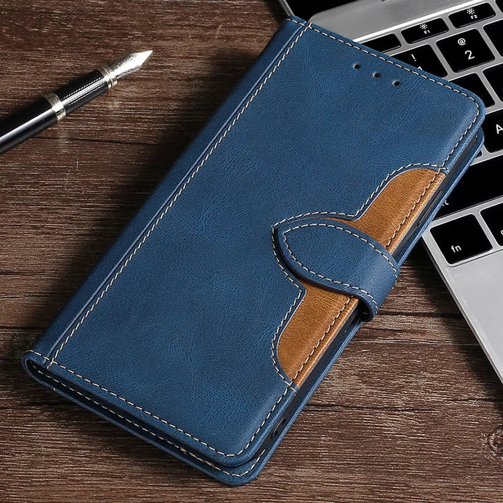 Langlebige magnetische iPhone Leder Brieftaschenhülle mit praktischen Kartenfächern und stilvollem Design.
