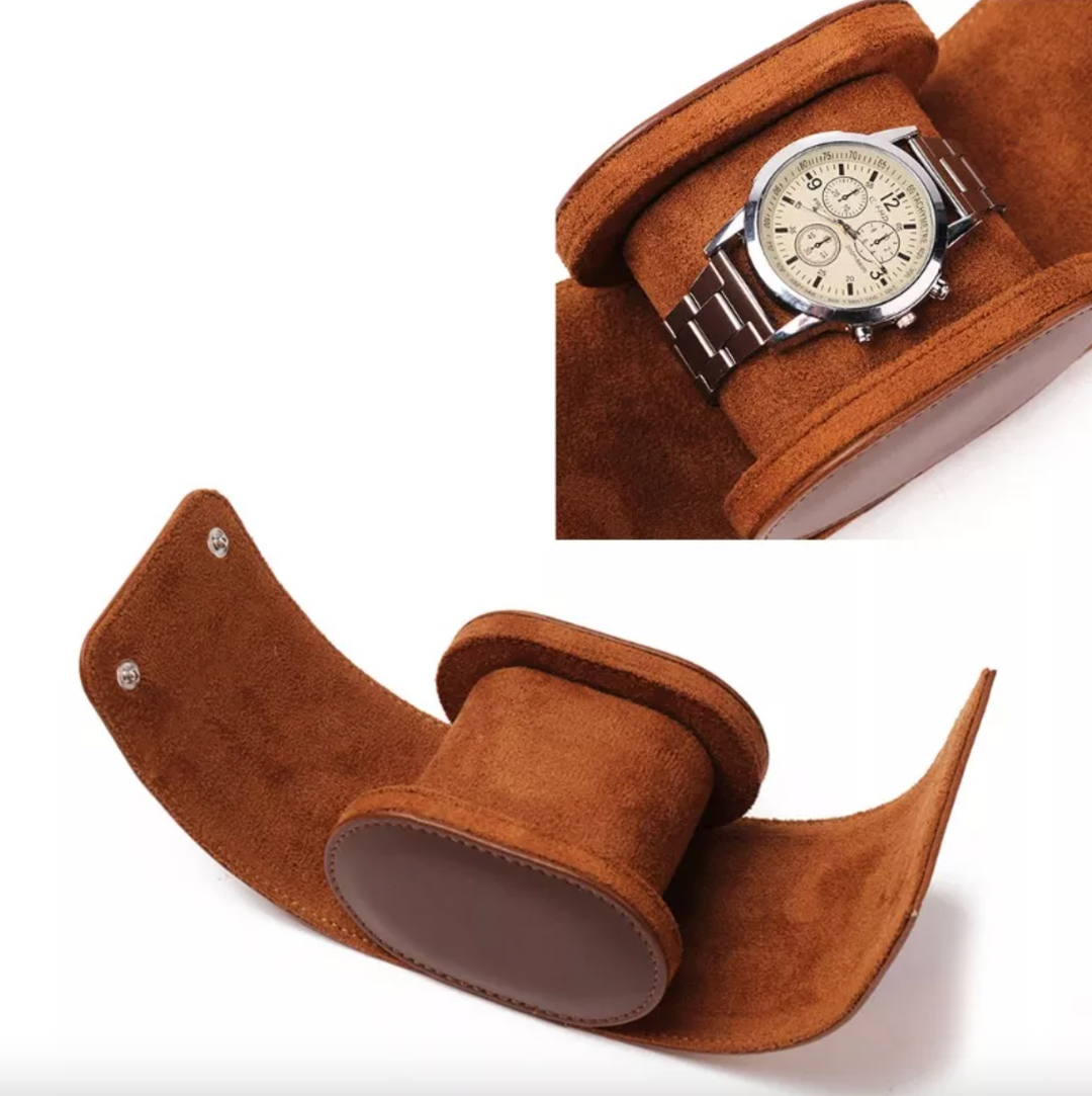 Unisex Vintage Uhren-Organizer, perfektes Geschenk. Praktische Uhrenrolle für 3 Uhren, sichere Organisationslösung.