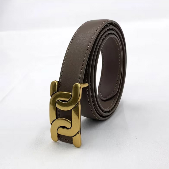 Moderner Unisex Gürtel, elegant, mit glatter, goldener Schnalle. Perfektes Geschenk für jeden Anlass.