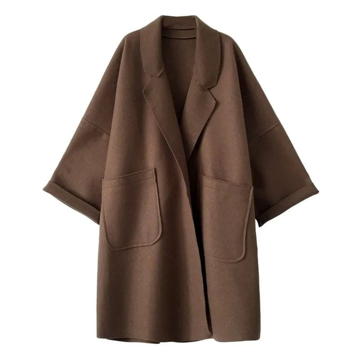 Klassischer Unisex Oversized Mantel mit weitem Schnitt, zeitlose Eleganz für Herren und Damen.
