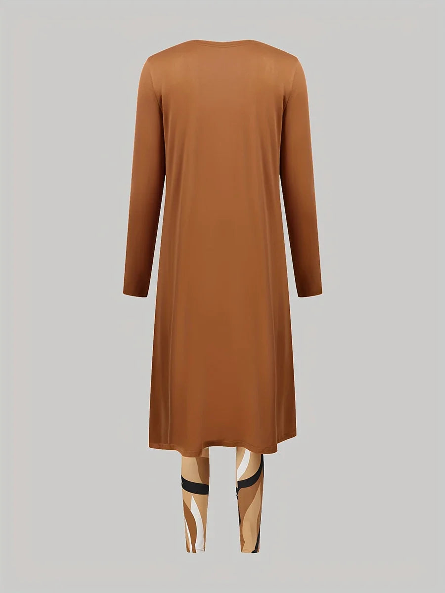 Weiches Plus Size Damen Herbstmode Set, 3-teilig, warm & bequem für kalte Tage.