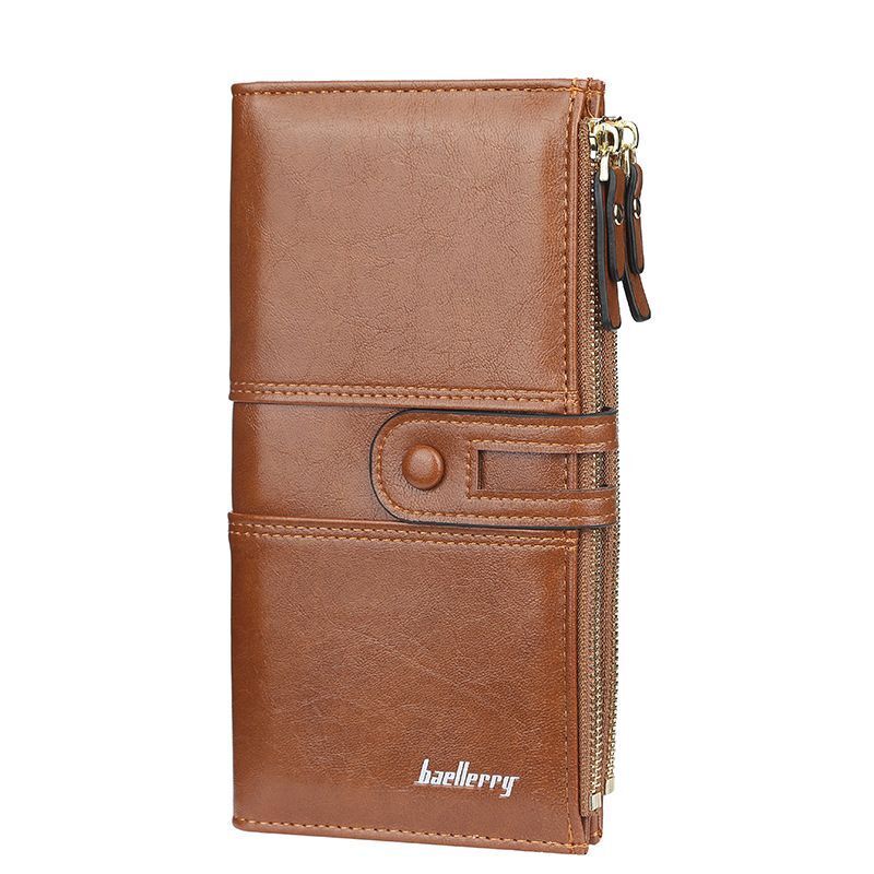 Lange Damenbörse mit Doppelreißverschluss, perfekt als modisches Accessoire & Handy-Handtasche.