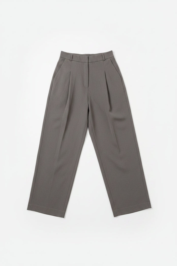 Klassische Damen Bundfaltenhose in Mélange, ideal für Büro und Freizeit, elegant & bequem.