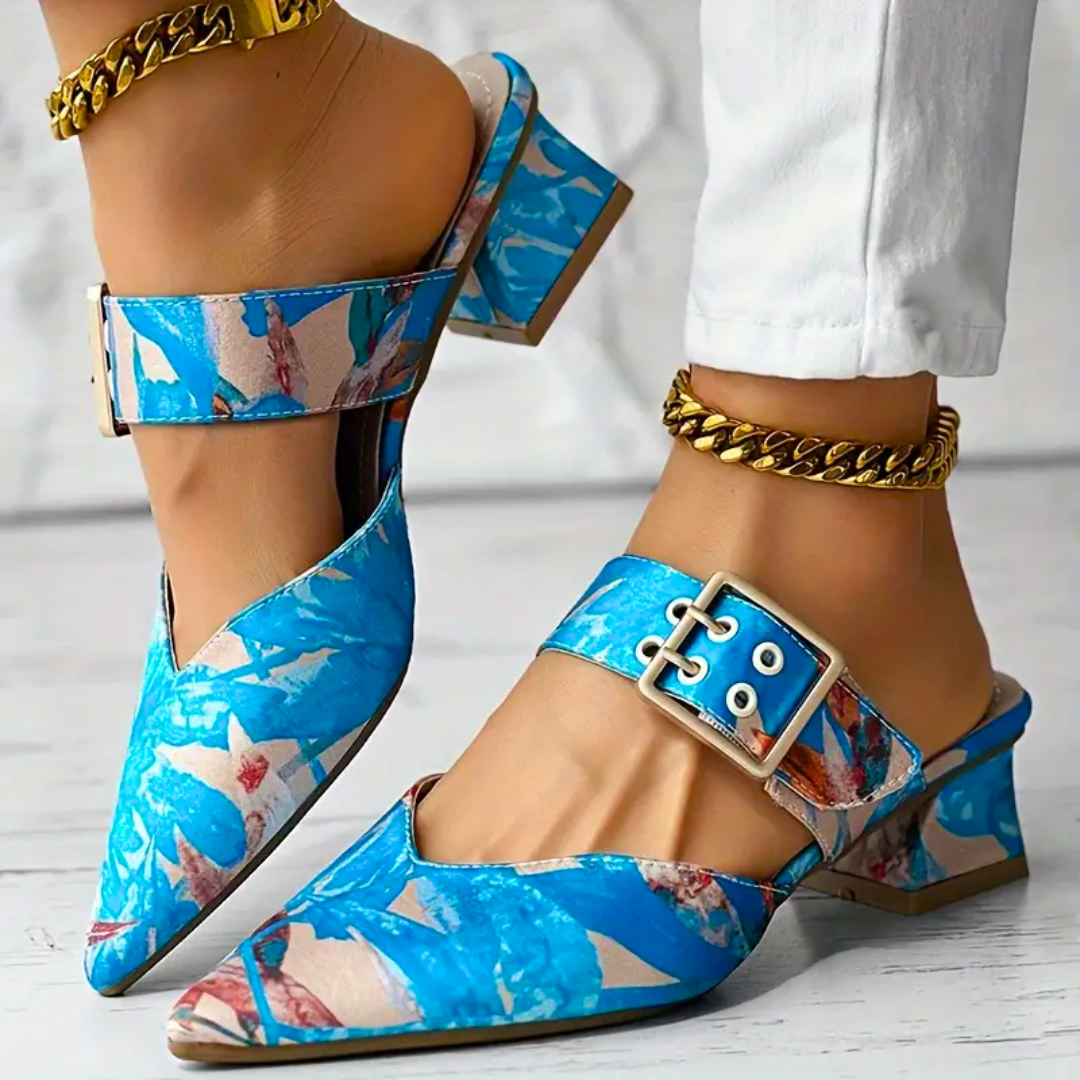 Elegante bunte Damen Pumps als Statement-Schuh. Stabiler Absatz und hoher Komfort für stilvolle Damenmode.