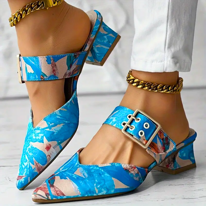 Elegante bunte Damen Pumps als Statement-Schuh. Stabiler Absatz und hoher Komfort für stilvolle Damenmode.