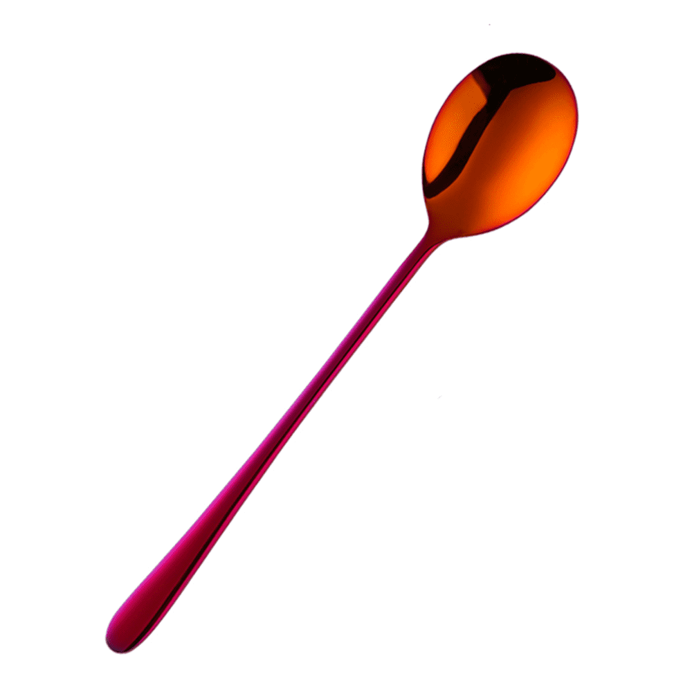 Bunte Rührlöffel für Cocktails und hohe Gläser. Langlebiges Edelstahl-Besteck, ein Blickfang in jeder Küche.