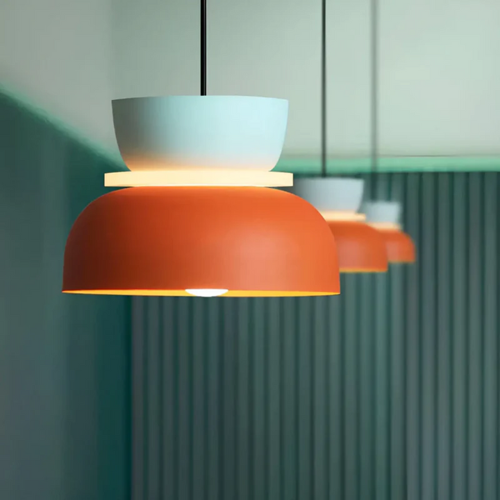 Wohnzimmer Pendelleuchte, Macaron-Design, bunte LED, moderne Innenbeleuchtung.