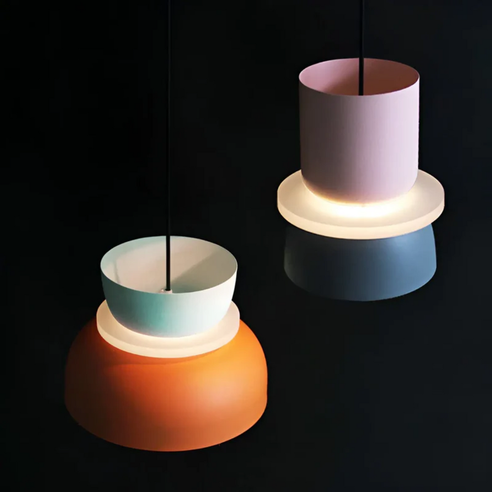 Farbige LED Hängelampe Macaron-Design, stilvolle Esszimmerlampe, energieeffizient.