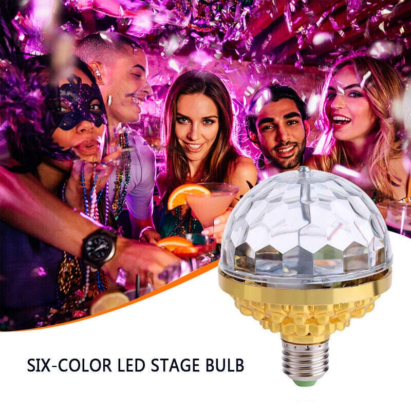 Stimmungsvolle rotierende LED Disco Kugel Glühbirne, bunte Lichteffekte für Ihr Zuhause.