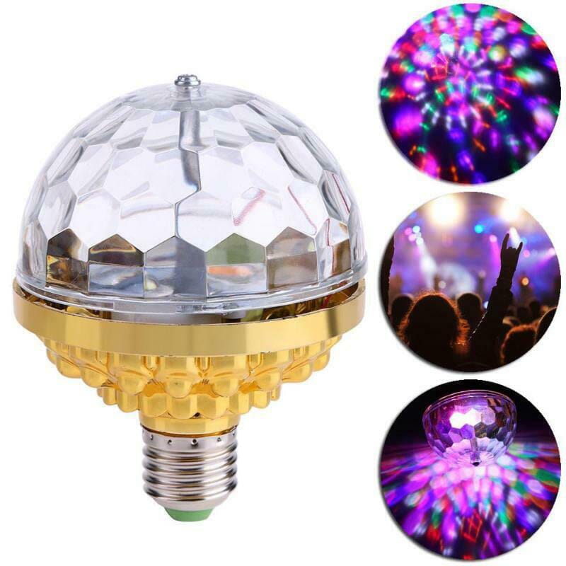 Kompakte bunte LED Disco Kugel Glühbirne, rotierend, ideal als Bühnenlicht & Partylicht.