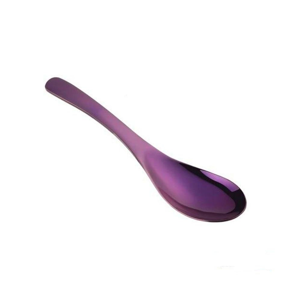 Ergonomische Suppenkelle aus Edelstahl, bunte Farbe, komfortables und stilvolles Servierbesteck.