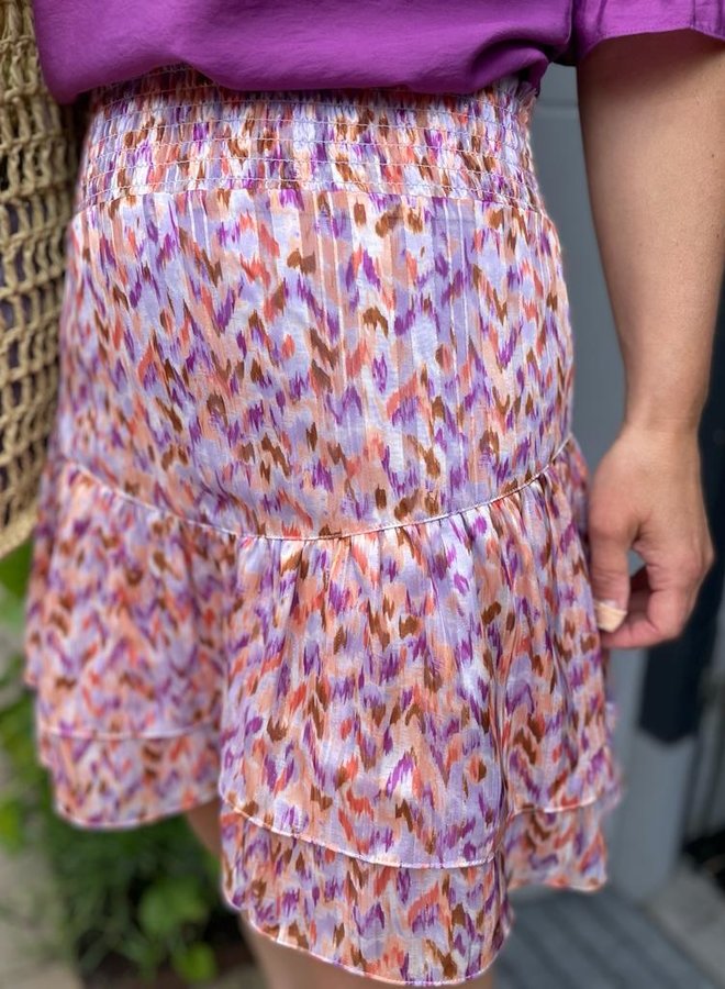 Leichter rosa Damen Minirock für Sommer. Eleganter Freizeitrock, vielseitig kombinierbar.