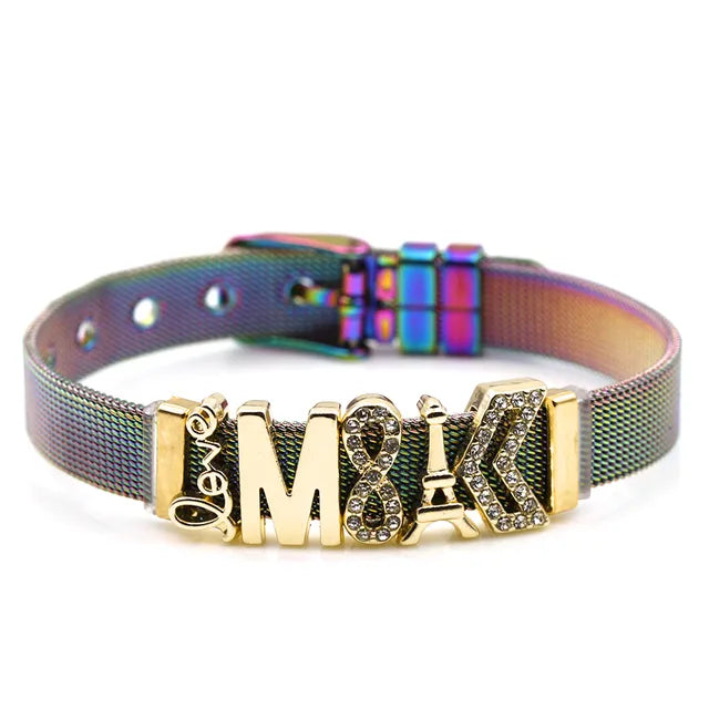 Schickes zweifarbiges Mesh-Armband für Frauen, vielseitig kombinierbar.
