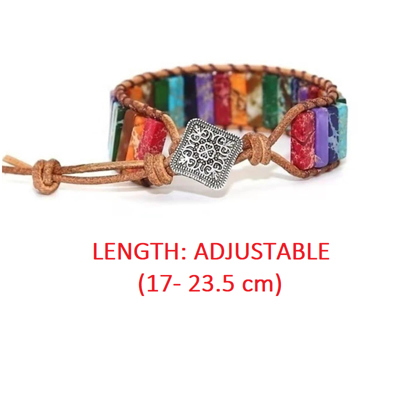 Tibetisches Regenbogen-Jaspis Armband für Damen und Herren, ein Naturstein-Schmuckstück.