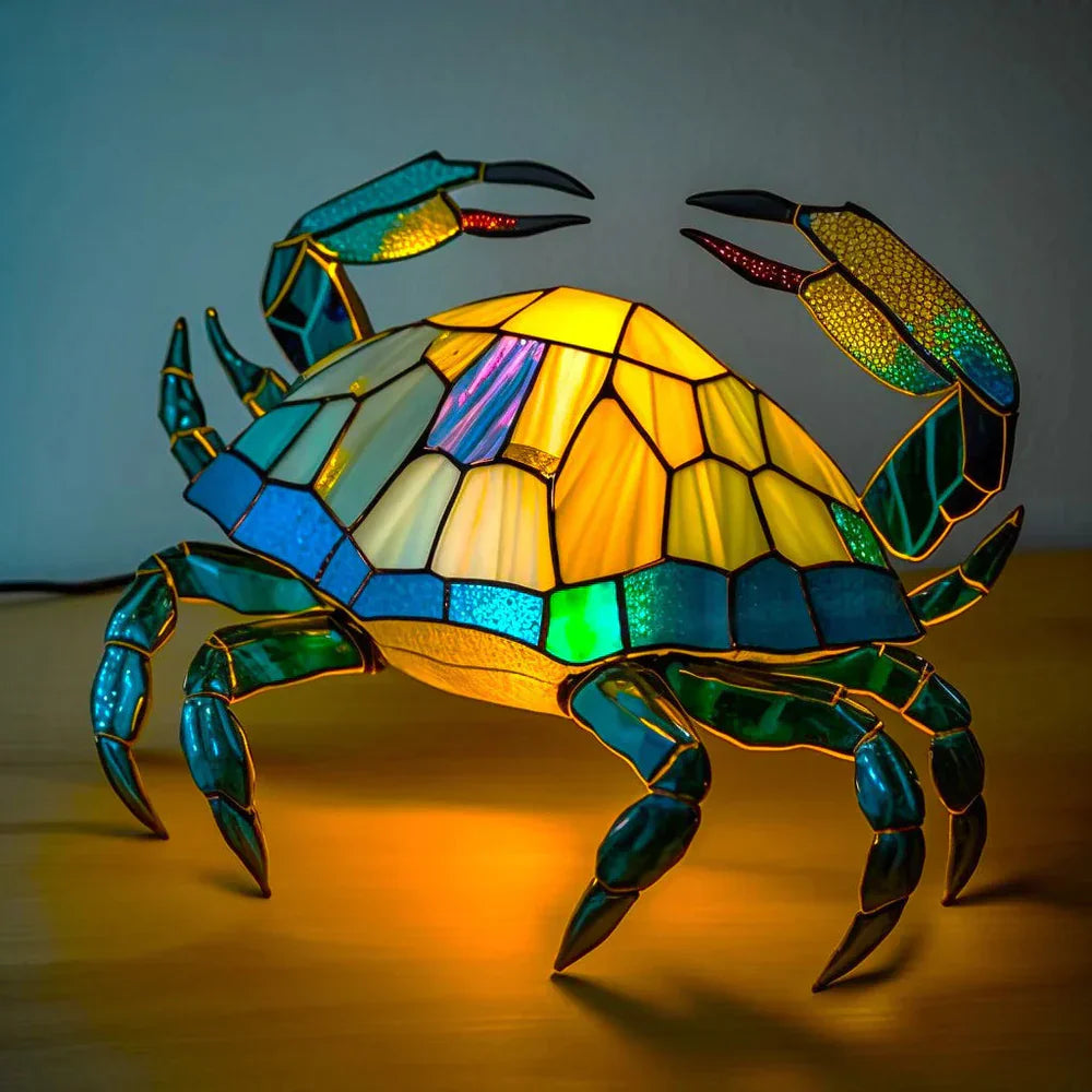 Originelle Tierlampe mit farbigem Buntglas-Effekt, perfekt als Geschenkidee.