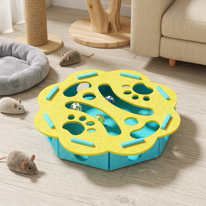 Robustes Filz-Intelligenzspielzeug für Katzen: Interaktives Puzzle-Design sorgt für langanhaltenden Spielspaß.