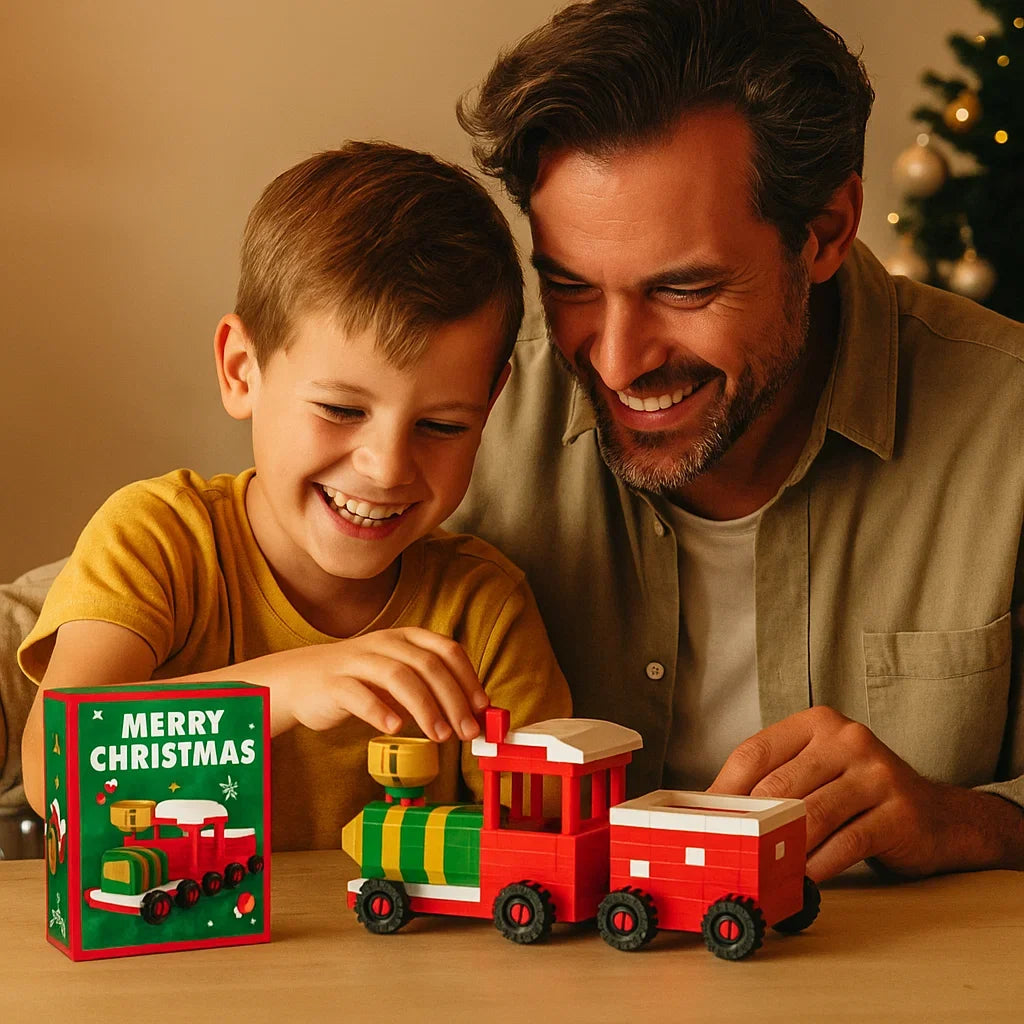 Kreatives Weihnachtsgeschenk: Baustein Set für individuelle Figuren.