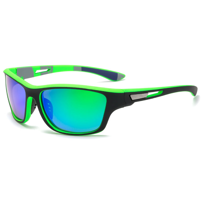 Sportliche Herren Sonnenbrille, polarisiert, schwarz, für Radfahren, Angeln und Wandern.