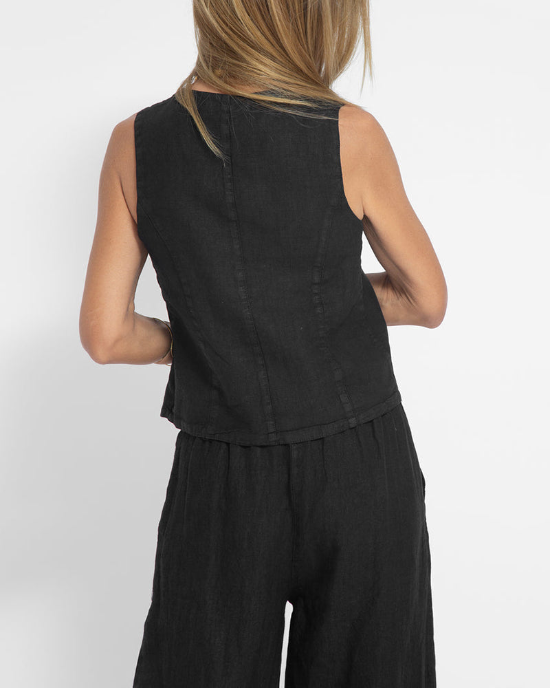 Komfortables Damen 2-Teiler für Herbst: Elegante Weste & weite Hose, Freizeitstil.