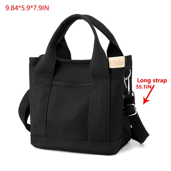 Frontalansicht der geräumigen Damen Schultertasche, in Schwarz, modisch & passend für jeden Anlass.