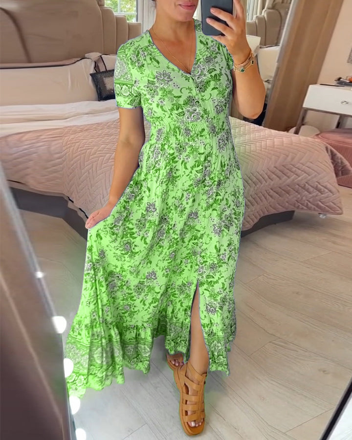 Damen Sommerkleid mit V-Ausschnitt; ein zeitloser Klassiker für jede Garderobe.