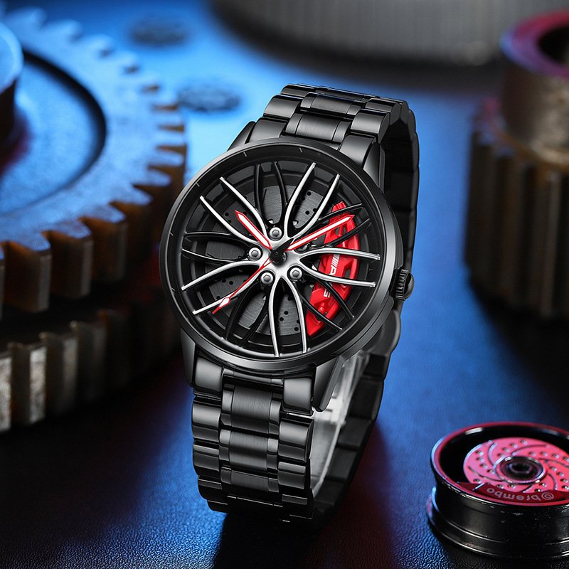 Moderne Männeruhr im Rennwagen-Stil, hochwertiges Herren Accessoire für jeden Anlass.