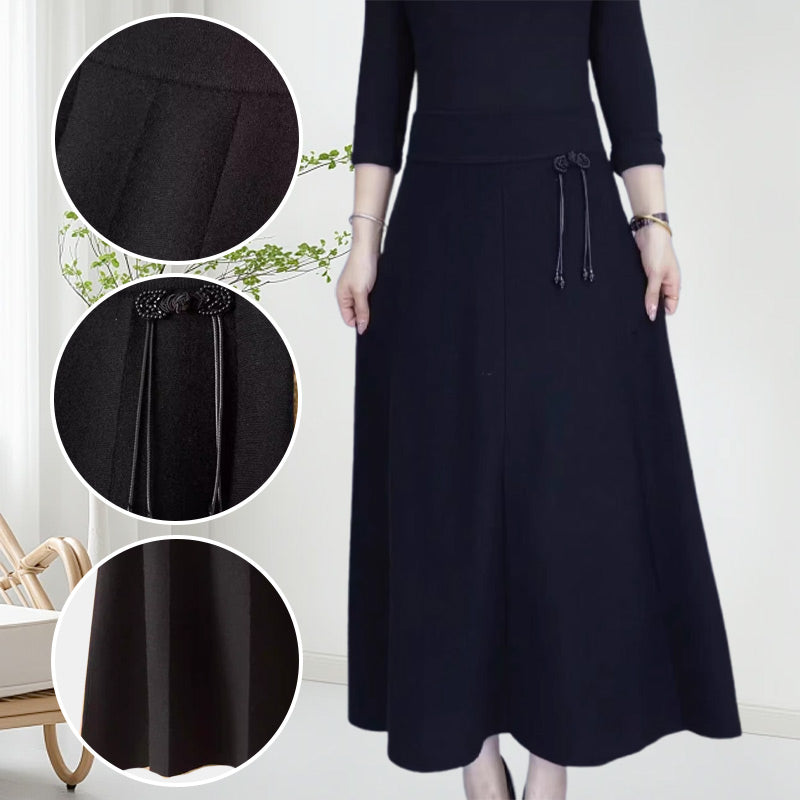 Trendiger Damen High-Waist Midirock, perfekt für modische Herbst- und Winteroutfits.