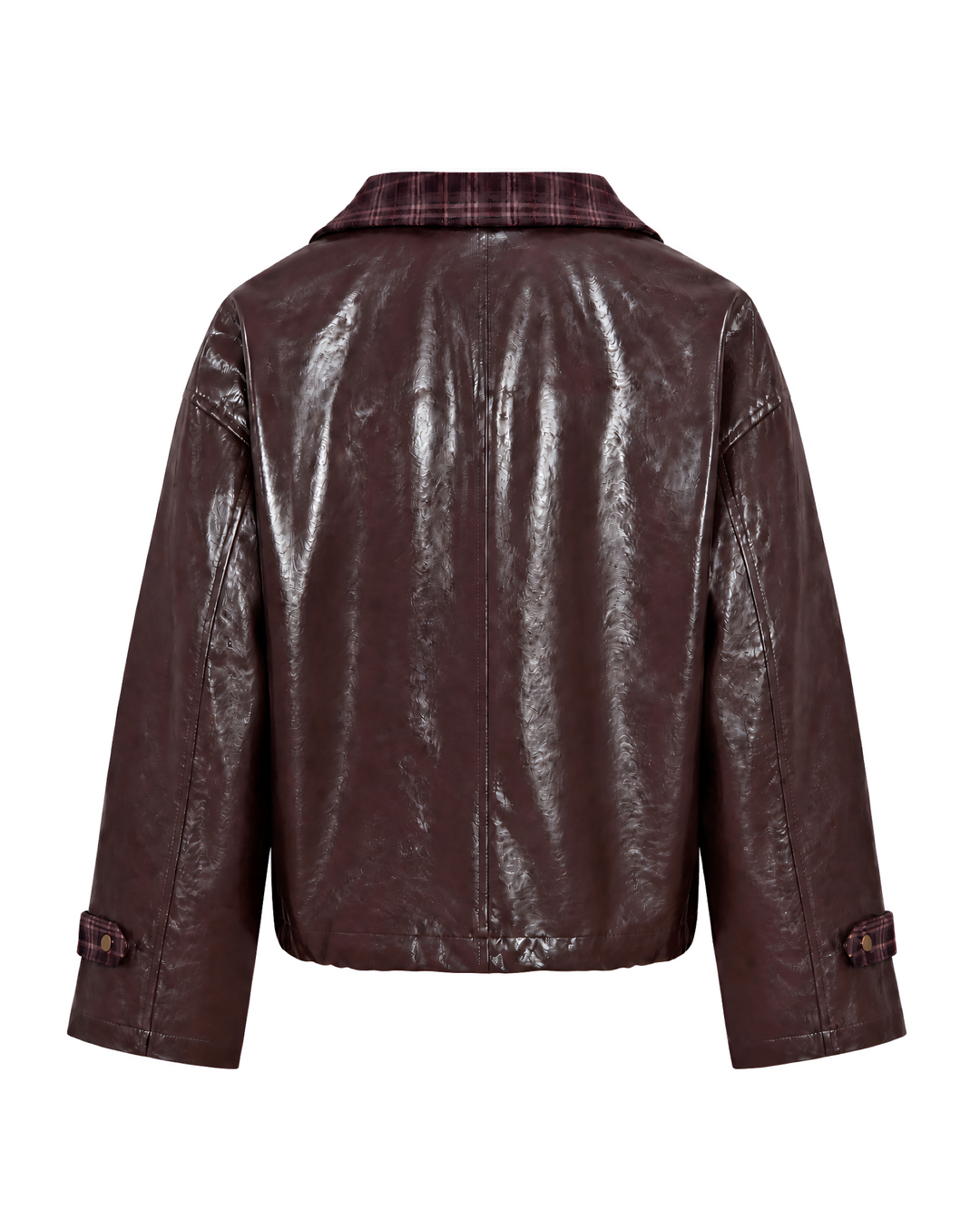 Elegante Damen Reißverschlussjacke als Übergangsjacke. Mit charakteristischem Karokragen und aufgesetzten Pattentaschen.
