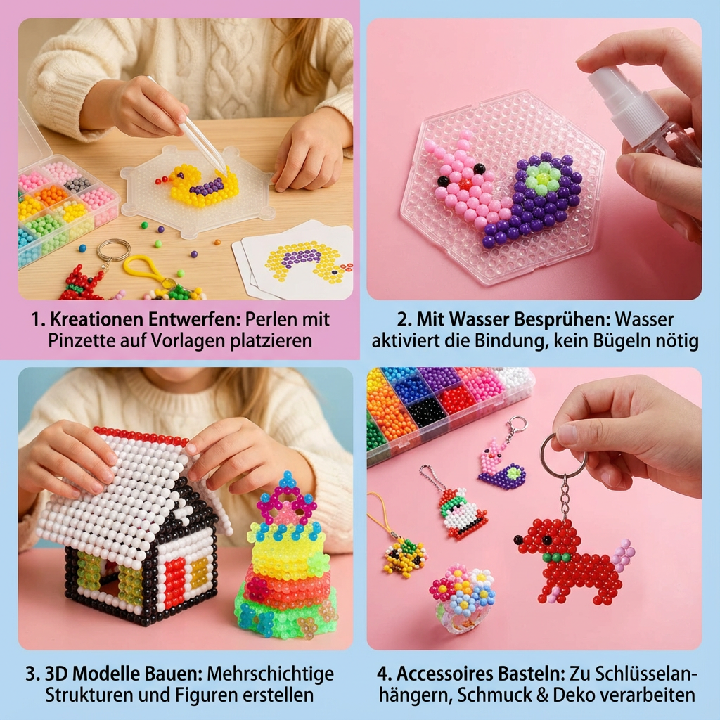 Geschenkidee: Magisches Wasserperlen Bastelset für stundenlangen kreativen Spiel- und Bastelspaß.