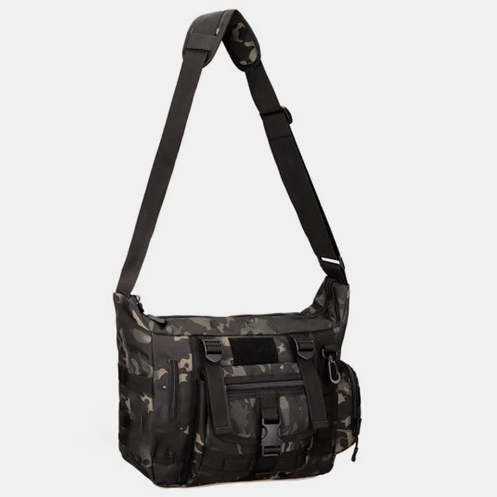 Kompakte Crossbody Tasche für Herren, Khaki, mit Laptopfach, perfekt als Alltagstasche.