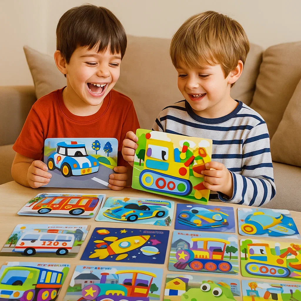 Lernspielzeug: DIY Sticker Bastelset für Vorschulkinder, perfekt für unterwegs & als Geschenkidee.