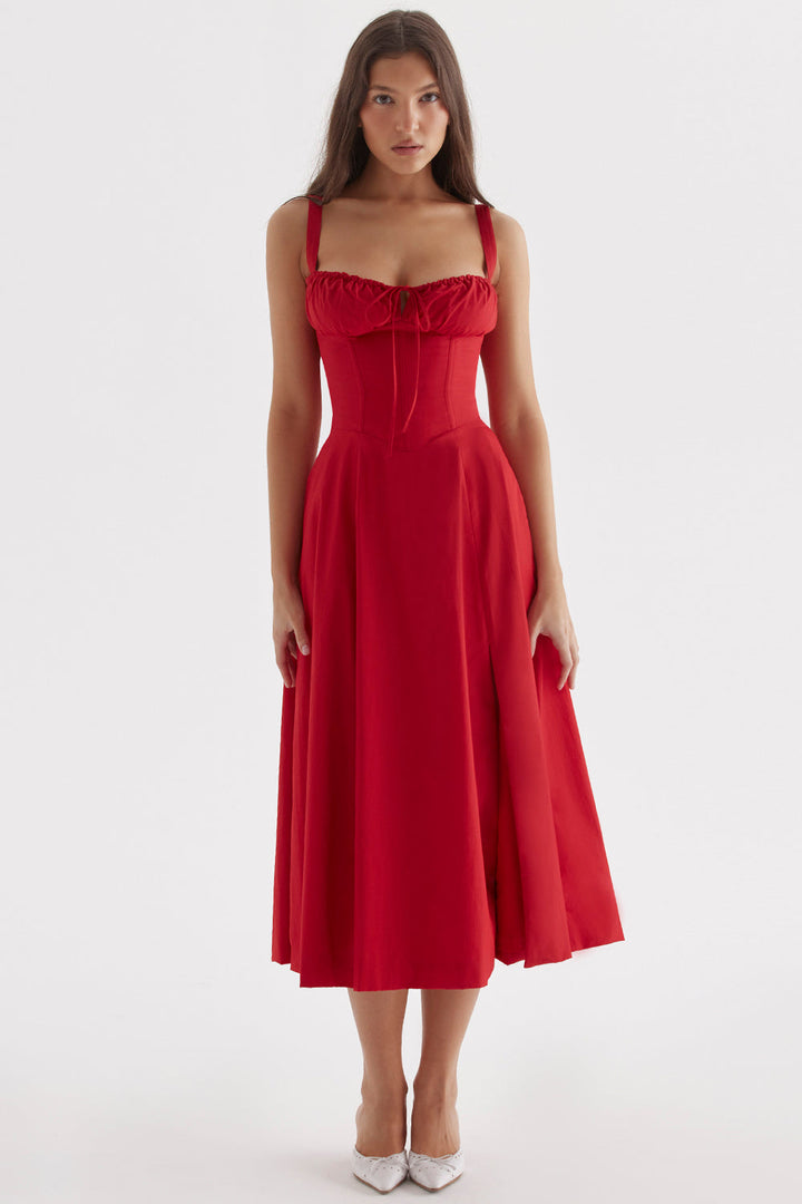 Partykleid Damen, elegant tailliertes Bustier-Design mit modernem Blumen-Print für festliche Anlässe.