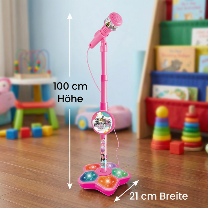 Ideales Geschenk für Kinder: Karaoke-Set mit Mikrofon & Ständer zur Förderung kreativer Musikstunden.