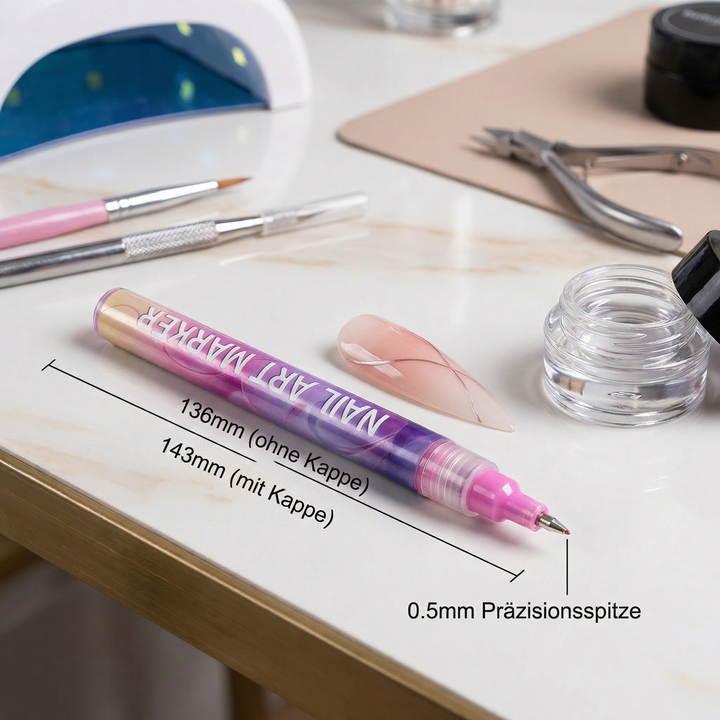 Hobby Nageldesign Zubehör: Präzisions Nail Art Marker für feine Linien & individuelle Nageldekoration.
