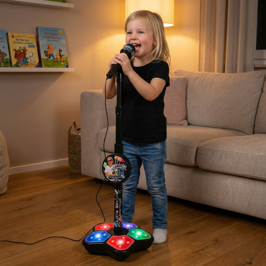 Spaß am Singen lernen mit diesem Kinder Karaoke-Set, inklusive Mikrofon & Ständer für kleine Talente.