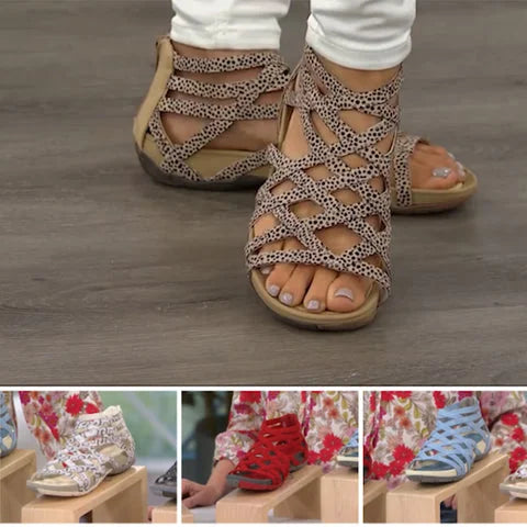 Ergonomische Damen Komfortsandalen mit unterstützendem Fußbett für optimalen Gehkomfort und Entlastung.
