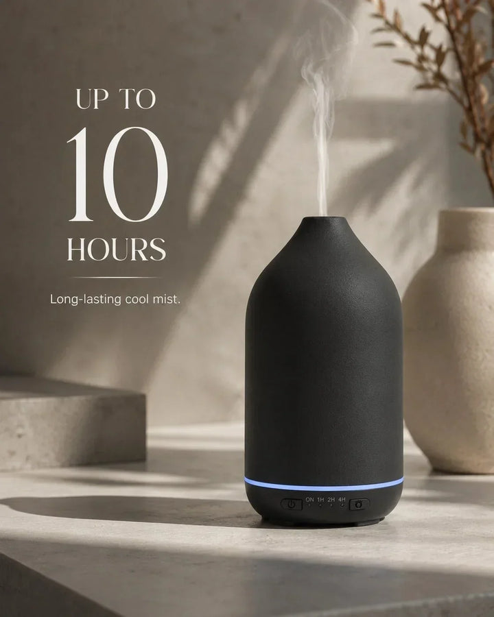 Hochwertiger Keramik Aroma Diffuser mit glatter Oberfläche, perfekt für die sanfte Vernebelung von ätherischen Ölen.