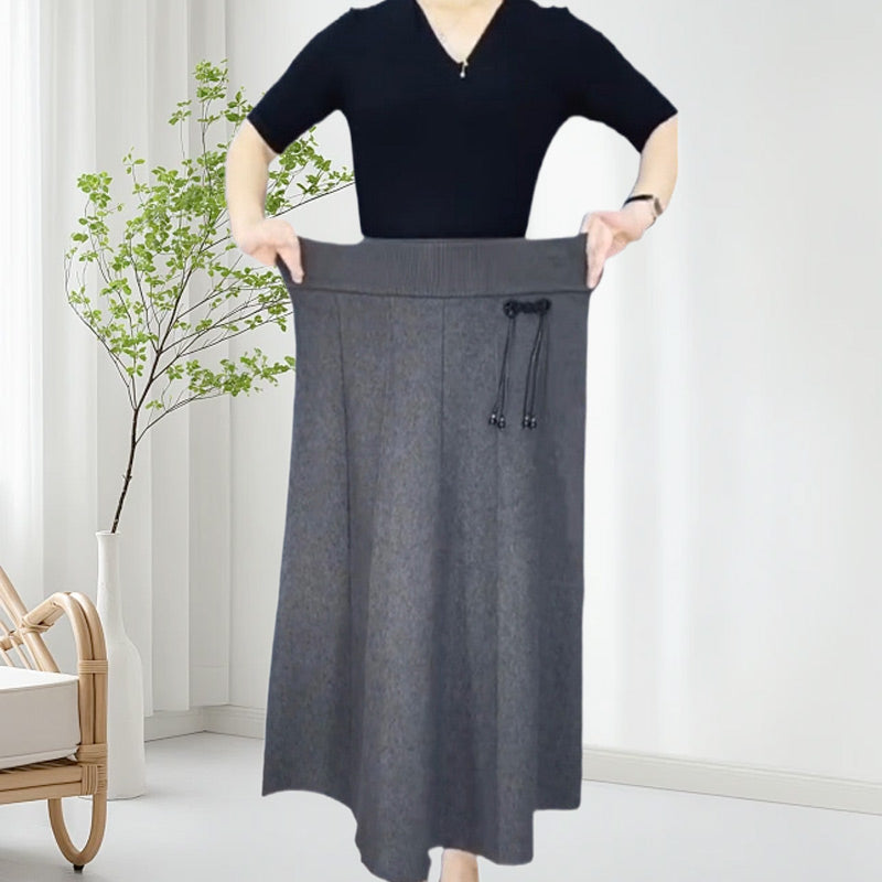 Hochwertiger Herbst/Winter Midirock für Damen, bequemer High-Waist Schnitt & warmes Material.