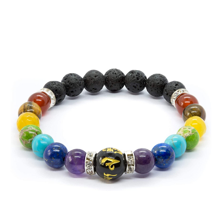 Rundes Chakra-Armband aus Naturkristall-Perlen für Balance & Harmonie. Heilstein-Schmuck für Yoga & Meditation.