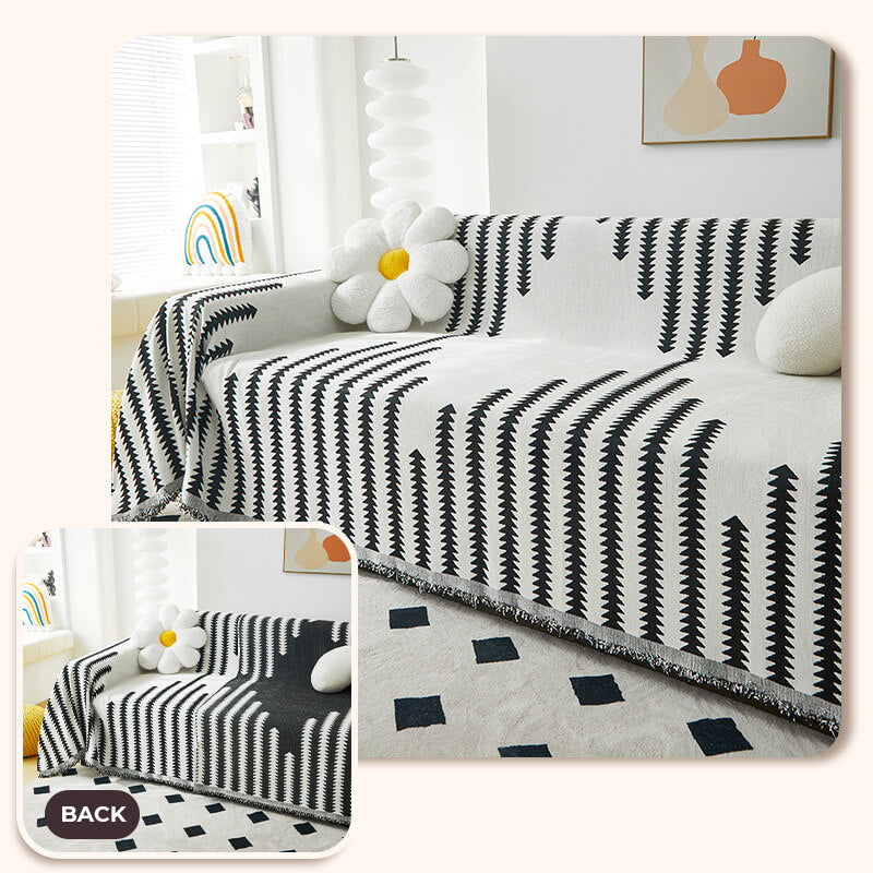 Hochwertiger Chenille Sofabezug, kratzfest & doppelseitig, bietet ganzjährigen Schutz für Ihr Sofa.