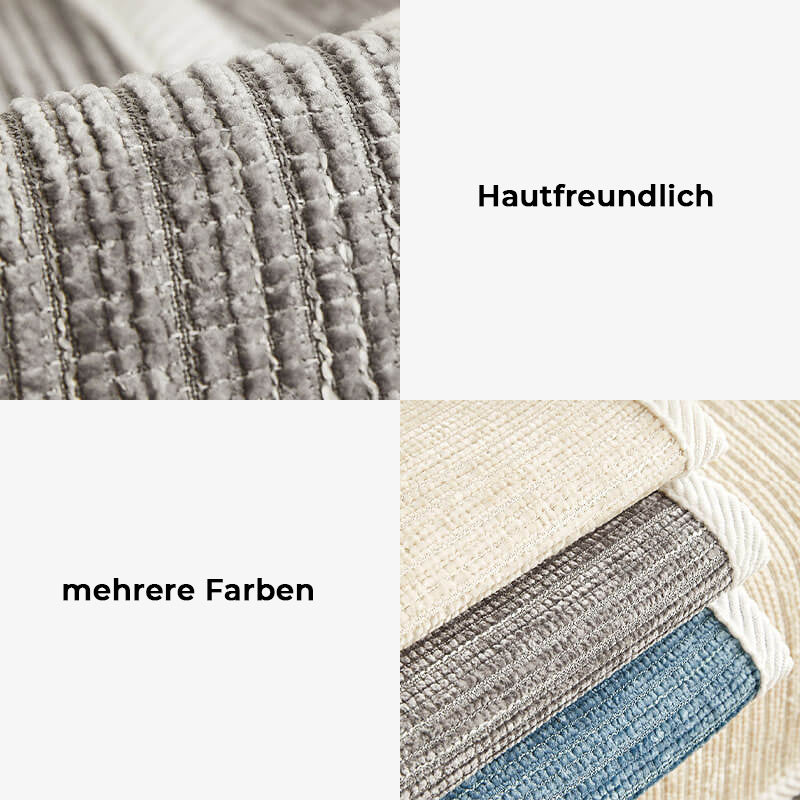Eleganter Chenille Sofabezug mit Streifenmuster. Wasserdicht, kratzfest & antimikrobiell. Idealer Schutz.