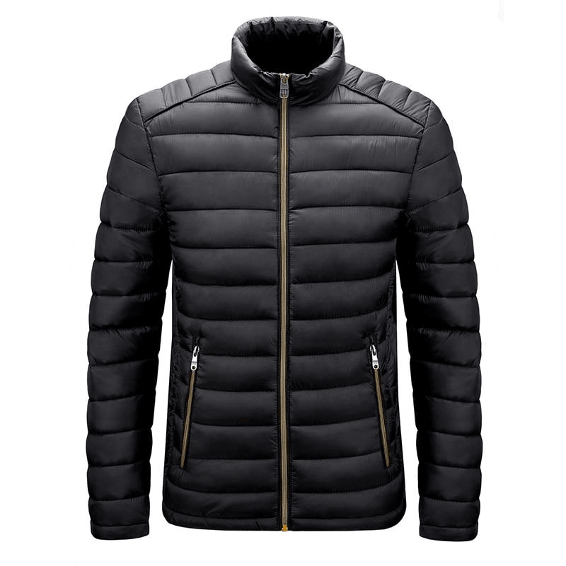 Warme Herren Steppjacke mit Reißverschluss, gesteppt, ideal für den Winter. Modische Pufferjacke für Männer.