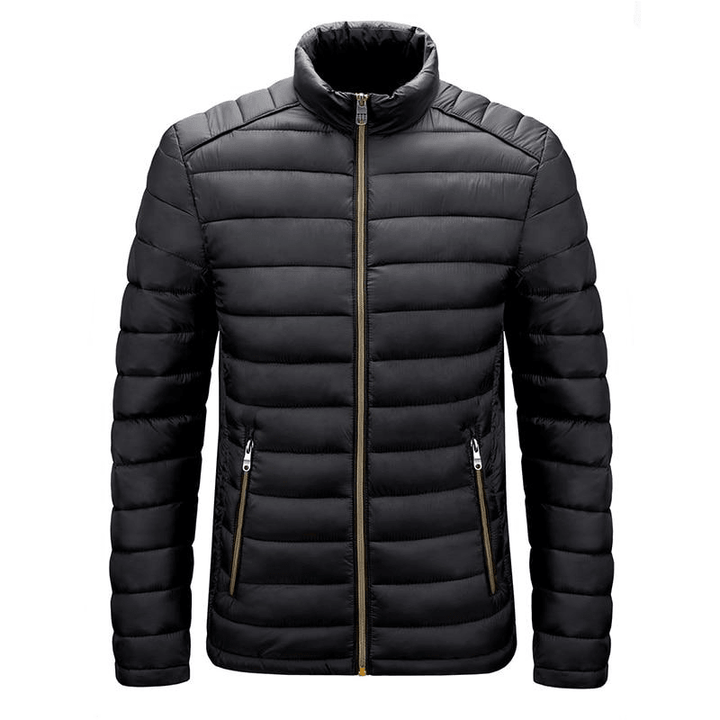 Warme Herren Steppjacke mit Reißverschluss, gesteppt, ideal für den Winter. Modische Pufferjacke für Männer.