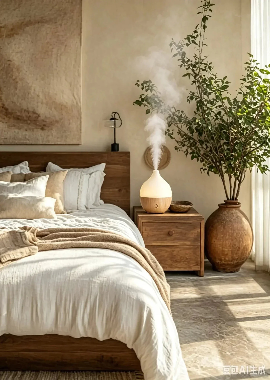 Aroma Diffuser Mini mit Schlafmodus, Kaltnebel & beruhigendem LED-Licht für entspannten Raumduft.
