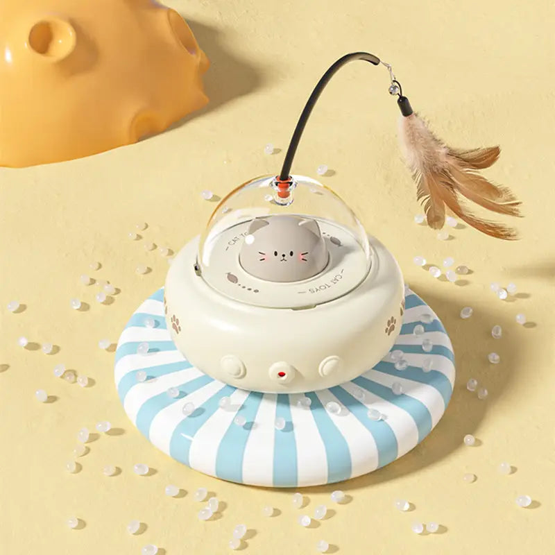 Ideales Geschenk für Katzen: Interaktives UFO Laser Spielzeug für spannende Jagdspiele und tägliche Bewegung.